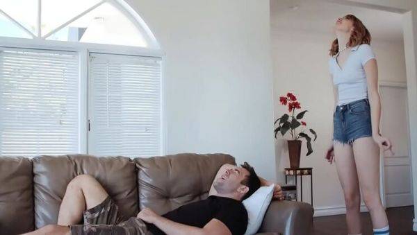 Play this uncut clip named : Tall teen Lena Anderson rides huge cock in reverse cowgirl - skinny blonde takes it deep