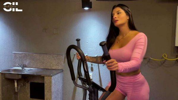 Play this uncensored video titled : Hot Latina MILF Salome Gil Gets Face Fucked by Young Neighbor on Terrace - Big Booty, Deep Throat