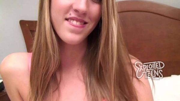 Enjoy watching hardcore video named : Cadence Lux First Time Porn - Blonde Teen Blowjob & Facial Cumshot