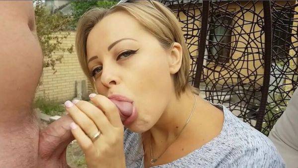 Play complete movie of : Hot MILF Bighook sucks big cock outdoors and swallows cum - Hardkiss81 creampie