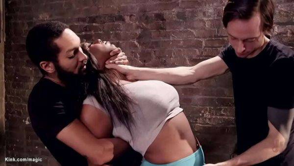 View this complete movie titled : Lisa Tiffian's Huge Ebony Tits Bound & DP Fucked Hard by Owen Gray