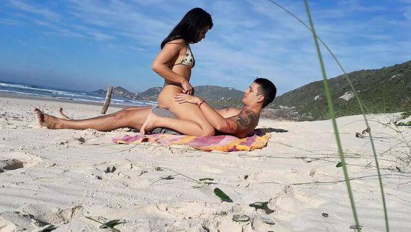 Stream this HD video of : Sexy Latina Couple Fucks on Nude Beach - Amateur Homemade HD