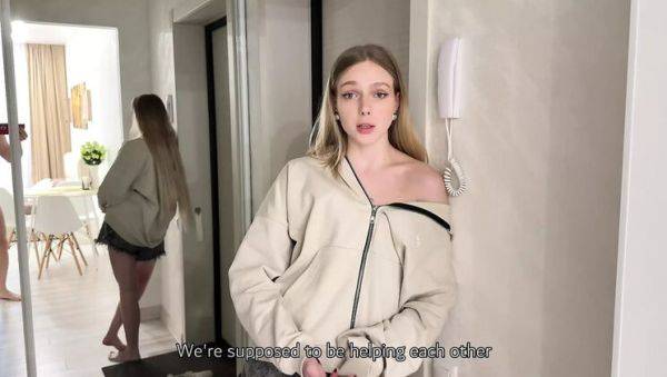 Play the uncut video of : Hot Blonde Stepsister Arisha Mills Fucked Hard in Every Corner - POV Teen Sex