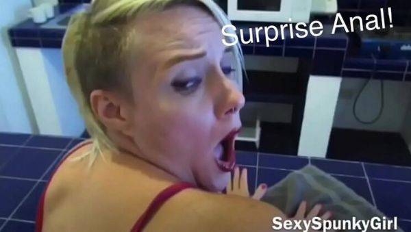 Play HD scene titled : Surprise Kitchen Anal: Hard Fuck While She Cleans - No Warning!