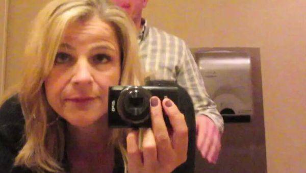 View the complete video of : Public Cheating Wife Gets Naughty Blowjob in Hotel - Amateur Couple Fucking