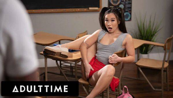 Play full video called : Naughty Student Kimmy Kimm Gets Caught Touching Herself in Class - Teacher Pounds Her on Desk!