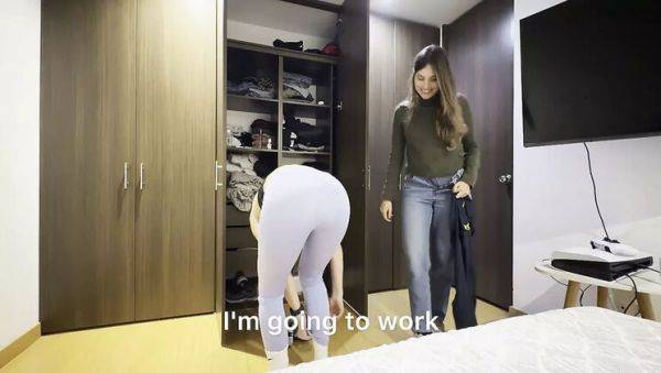 Play the complete clip called : Hot Latina Lesbians in Gym Clothes Arm Wrestle & Ass Grind