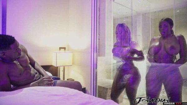 Stream the uncut video called : Ebony Threesome with Yum Thee Boss & Twins - Big Black Dick Creampie