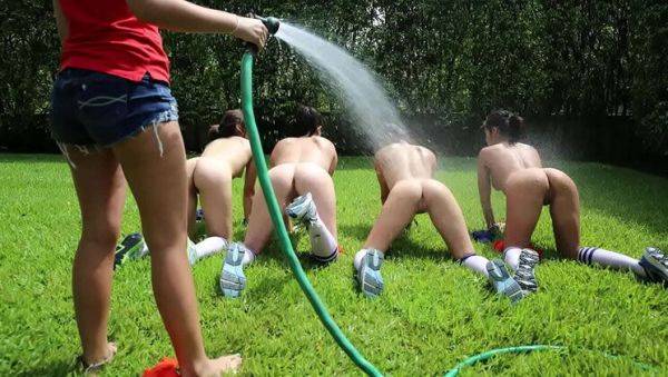 Play the hardcore clip : Teen Lesbian Threesome Hazing Ritual - Adrienne Anderson, Nikki Lavay & Nadia Capri