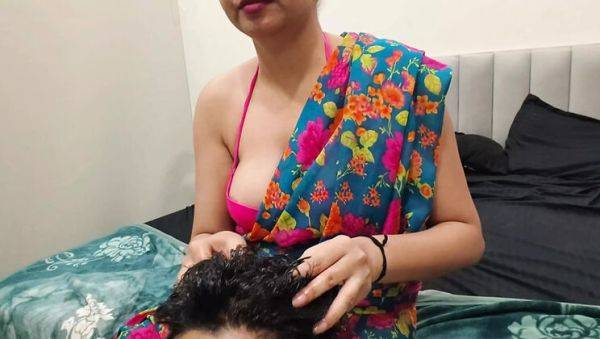 Play this uncensored clip titled : Desi Stepmom Gives Stepson a Sexy Massage - Hindi Dirty Talk & Hot Bathroom Action