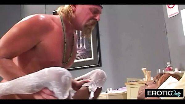 View uncut scene named : German Wife Spreads Wide For Doctor - Big Tits MILF Mocha Cream Fucks Hard & Cums