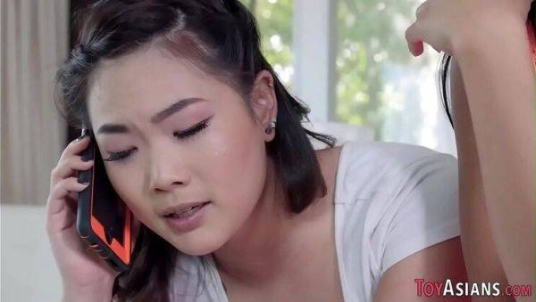 Stream HD scene : Petite Asian teen Ember Snow threesome fuck with Lea Hart