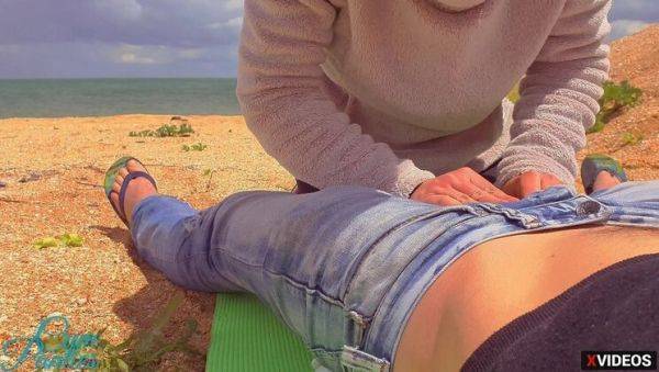 Stream this complete movie of : Stranger creampies my wet pussy on beach - public sex with Realpanties