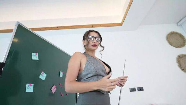 Watch this full movie : Horny Teacher Fucks Student After Class - Big Tits Blowjob & Doggy Sex