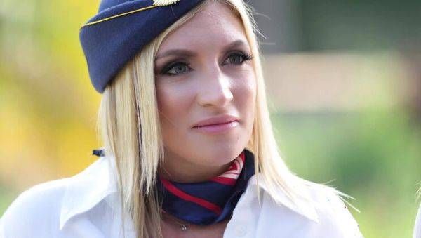 Watch HD scene : Hot Stewardesses Fuck Passenger in Threesome - Amateur MILF Action