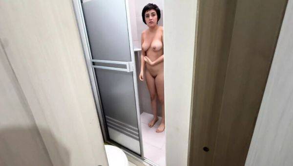 Stream full movie named : Stepsister Caught Naked in Shower - Horny POV Fuck with Juicy Latina Teen