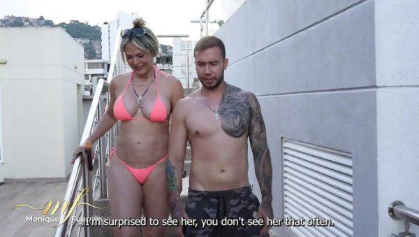 Play the full clip titled : Horny Colombian MILF Monique Fuentes Fucks Young Neighbor Hard - Big Ass Latina Doggy Style & Cumshot