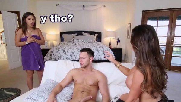 Play the complete clip called : BangBros - Teen PAWG Abella Danger Fucks Stepmom Nikki Benz in Hot FFM Threesome