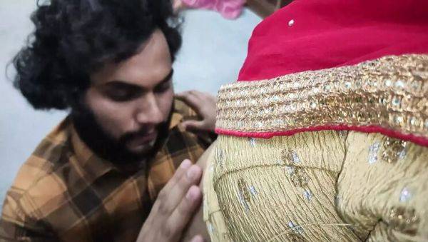 Stream full video titled : Hot Indian Wife in Red Half Saree - Navel Lick & Romantic Kissing