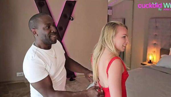 Play the uncut clip of : Blonde MILF Angel Emily Takes BBC Anal Prep with Joss Lescaf