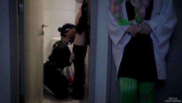 View this complete clip titled : Mitsuri Cosplay: Tanjiro Rough Fucks Shinobu in Toilet - Bella Hentaigirl
