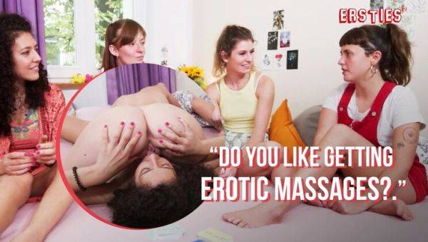 View the HD movie : Hot German Amateur Lesbian Foursome - Card Game Turns Into Wild Pussy Licking & 69