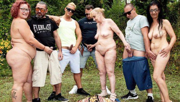 Stream this hardcore clip : Mature Outdoor Anal Fisting Orgy with Rob & Nanney - Rough DP, ATM, Group Sex