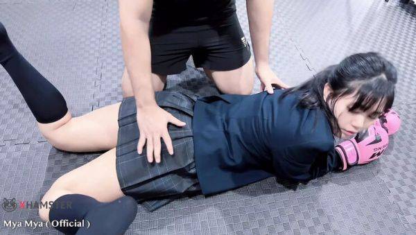 Play uncensored scene titled : Mya Mya's Tight Asian Pussy Gets Creampie in Rough Schoolgirl Fuck