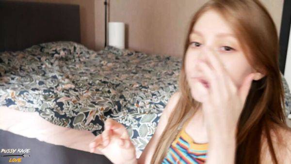 Play this uncensored scene titled : Russian Teen Moans Loud as I Pound Her Tight Pussy and Cum in Her Mouth - POV Blowjob