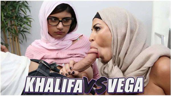 Watch the full scene called : Mia Khalifa vs Julianna Vega - Big Ass Latina & Arab Hijab Babe Facial BangBros Battle