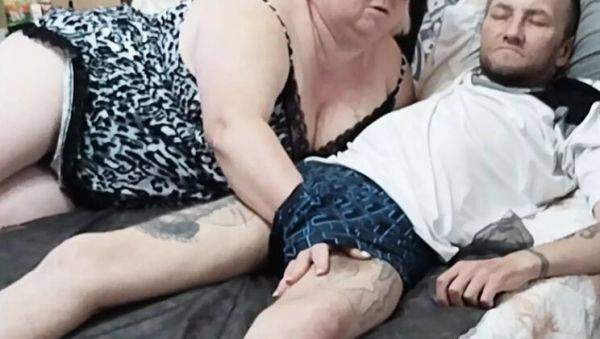 Enjoy watching this uncut scene : MILF Mother-in-Law Gives Deep Throat Blowjob & Makes Him Cum Hard