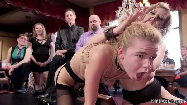 Watch full video titled : Blonde Alina West gets rough anal in wild suspension orgy