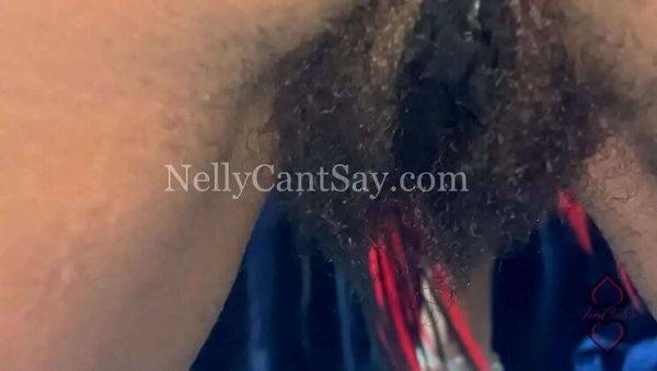 View this uncensored scene : Nellycantsay Hairy Ebony Twerking in Thong - Bush & Natural Pussy Show