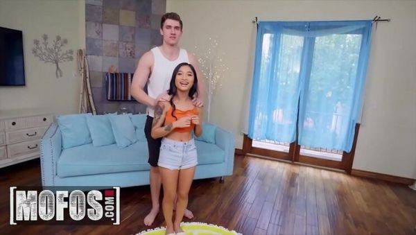 View uncensored clip of : Amateur Asian teen Avery Black gets stretched by huge dick - MOFOS