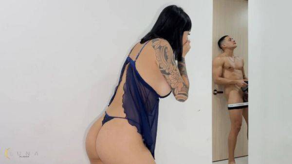 Play this HD clip named : Stepbrother Catches Stepsister Luna Vitaler Masturbating & Fucks Her Rough