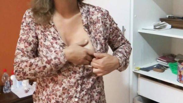 Stream uncensored scene called : Hot Stepsister Comes Home Horny - Amateur Hairy Mature Striptease & Taboo Fuck