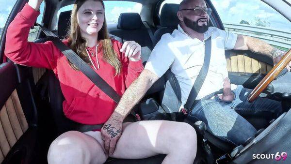 Watch this uncut movie titled : Hot German Teen Redhead Fucks Older Man in Car - Full HD 4K Amateur Sex