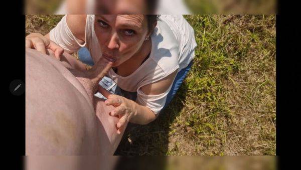 Play uncensored scene titled : Broke MILF Gets Fucked Hard by Fan for Money - Outdoor Doggystyle Creampie