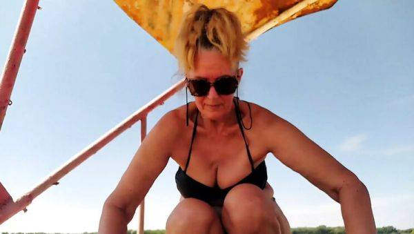 View the uncensored video titled : Amateur MILF Lukerya in Lingerie Solo Play at Park & Beach - HD Webcam