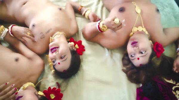 Stream complete scene called : Desi Tharki Indian Jamindar Stepbrothers Share Their Four Wives At The Same Time For Real Gangbang ( Hindi Audio ) 28 Min - Bengali Bhabhi And Stepdad