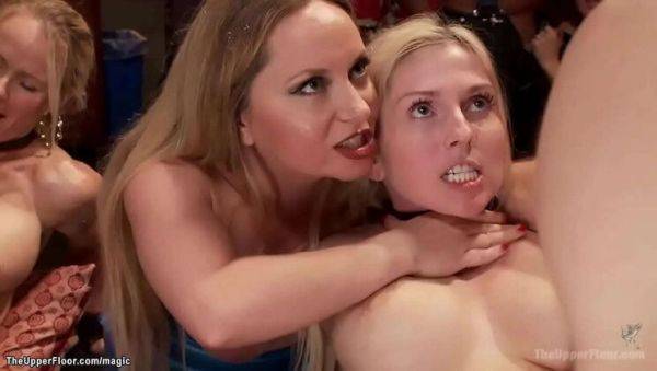 Play this uncut movie named : Big Tit Sluts Take Rough Anal at Wild BDSM Orgy Party