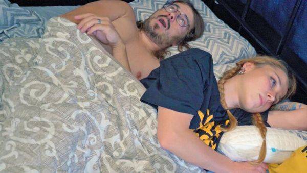 Enjoy watching the uncensored clip called : Stepdad Sneaky Anal Creampie Under Blankets - Teen Stepdaughter Moans Loud