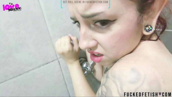 Enjoy watching this uncut clip titled : Hot Step Niece Fucks Old Man in Bathroom - Teen Redhead Blowjob & Cumshot