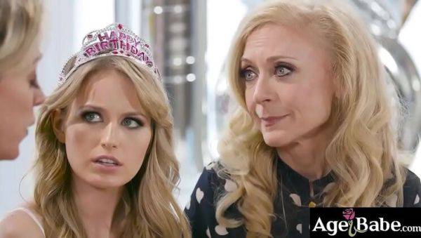 Play full scene called : Hot GILF Nina Hartley Licks Pussy with MILF Dee Williams and Teen Scarlett Sage