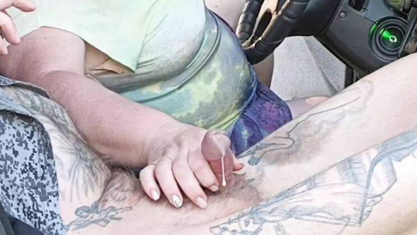 Watch this uncensored scene of : Hot Russian MILF Jerks My Dick in Parking Lot - Car BJ & Cumshot