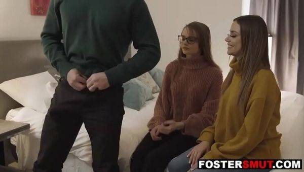 View full video titled : Stepdaughter Threesome Fuck - MILF Stepmom & Stepdad Take Turns On Teen Jessae Rosae
