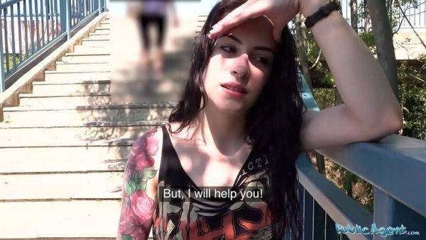 View the full video of : Anna De Ville Public Creampie - American Babe Takes Big Dick Outdoors