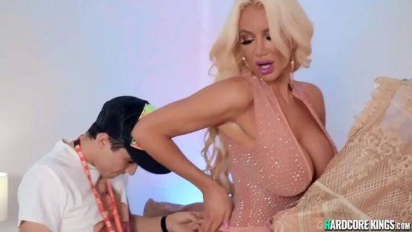 Enjoy watching uncensored video named : Nicolette Shea's Huge Tits Get Fucked Hard by Young Fan - Blonde MILF Takes Big Cock
