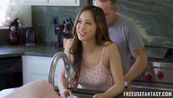 Watch the uncensored scene titled : Hot Teen Threesome - Stepdaughter & Bestfriend Freeway Fuck