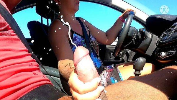 View the uncensored clip : Stranger Flashes Huge Cock in My Car & Cums Everywhere - Amateur Public Sex